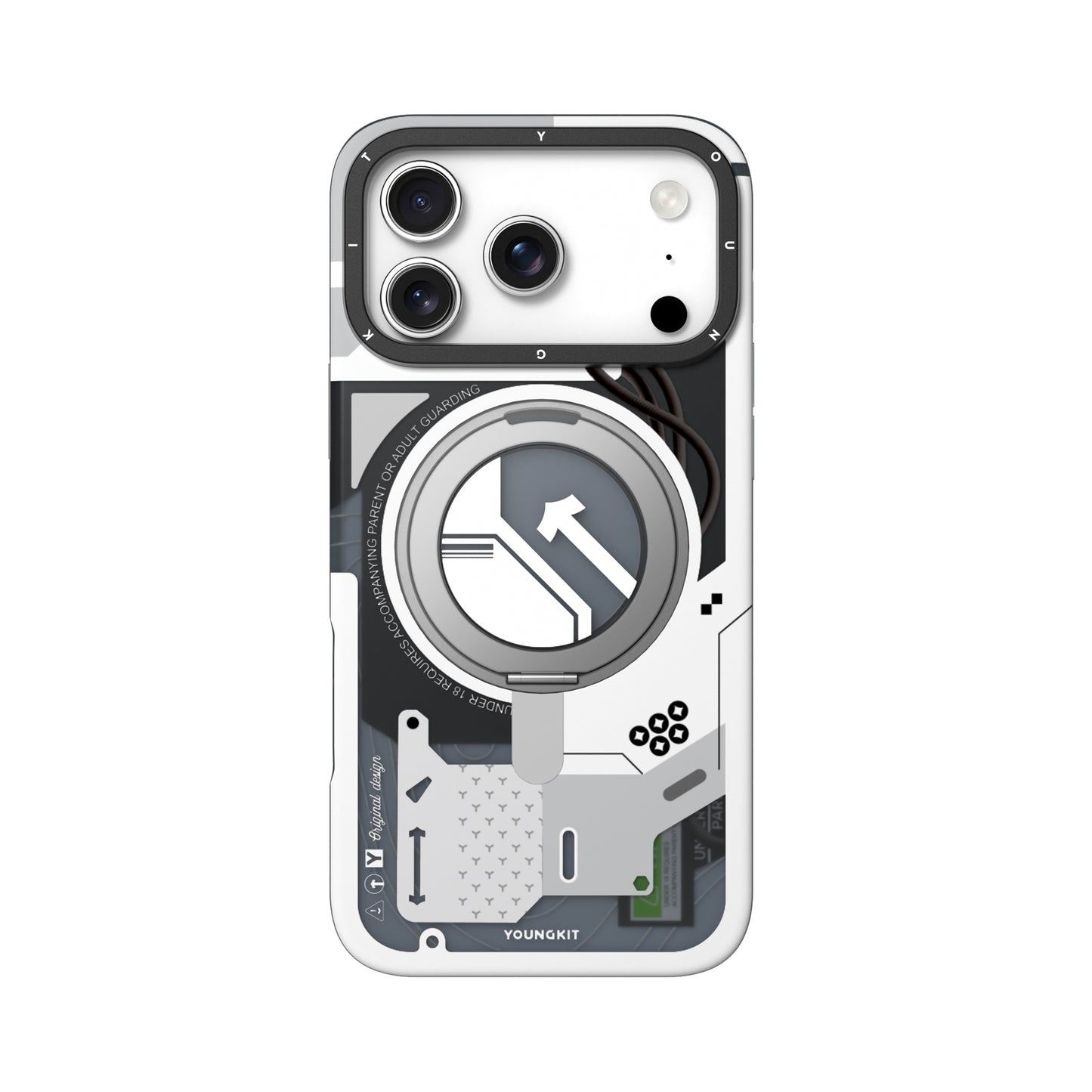 Cyberpunk Case con Soporte Magnético de 360° Blanco | Case iPhone 17 Pro Max | Youngkit