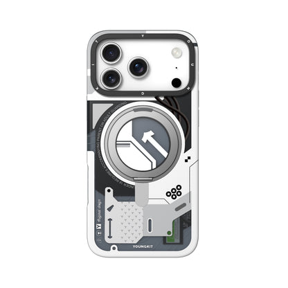 Cyberpunk Case con Soporte Magnético de 360° Blanco | Case iPhone 17 Pro Max | Youngkit