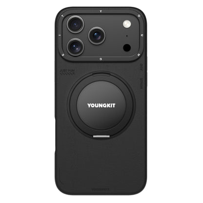 Tech Leather Negro Con Soporte Magnetico de 360° | Case iPhone 17 Pro Max | Youngkit