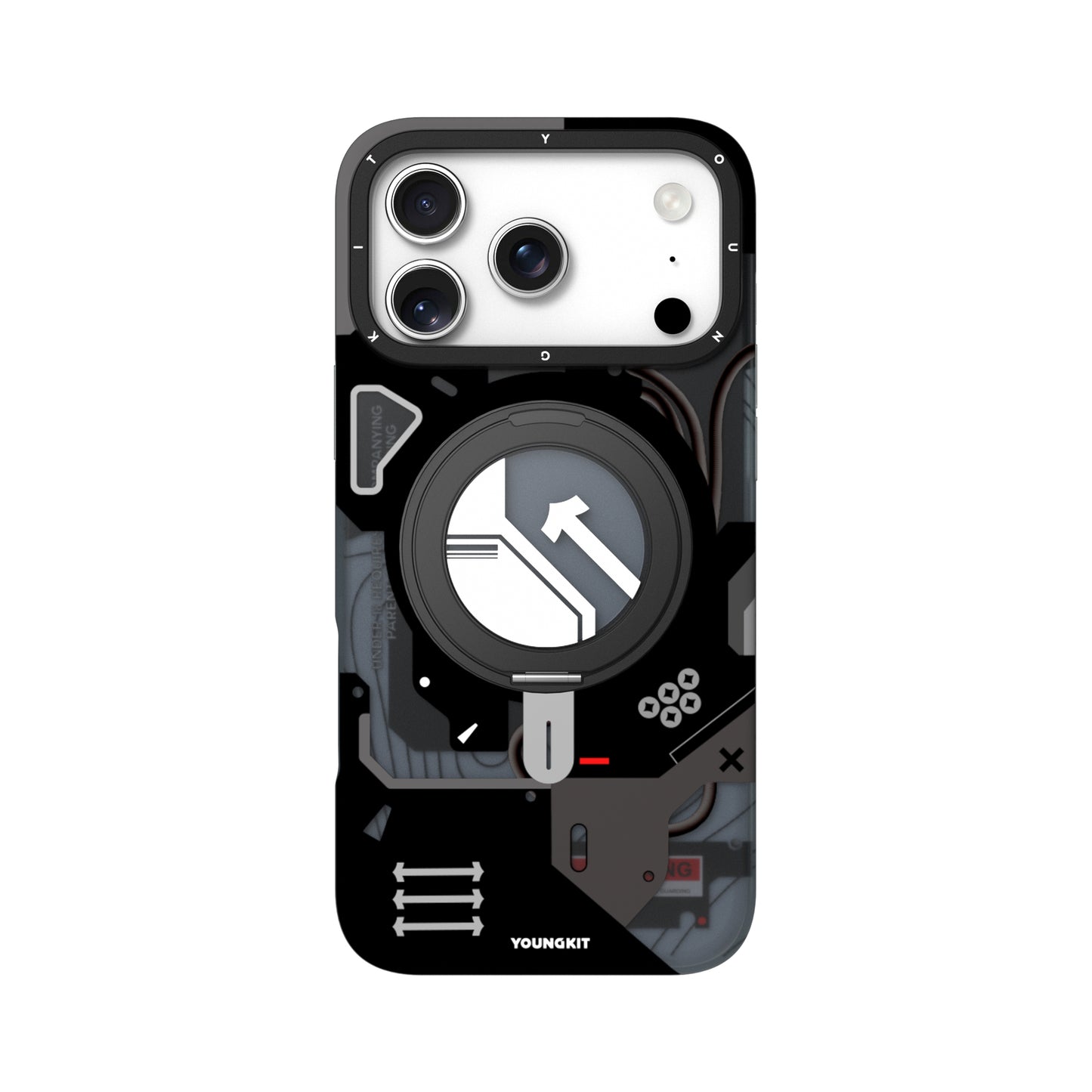Cyberpunk Case con Soporte Magnético de 360° Negro | Case iPhone 17 Pro Max | Youngkit