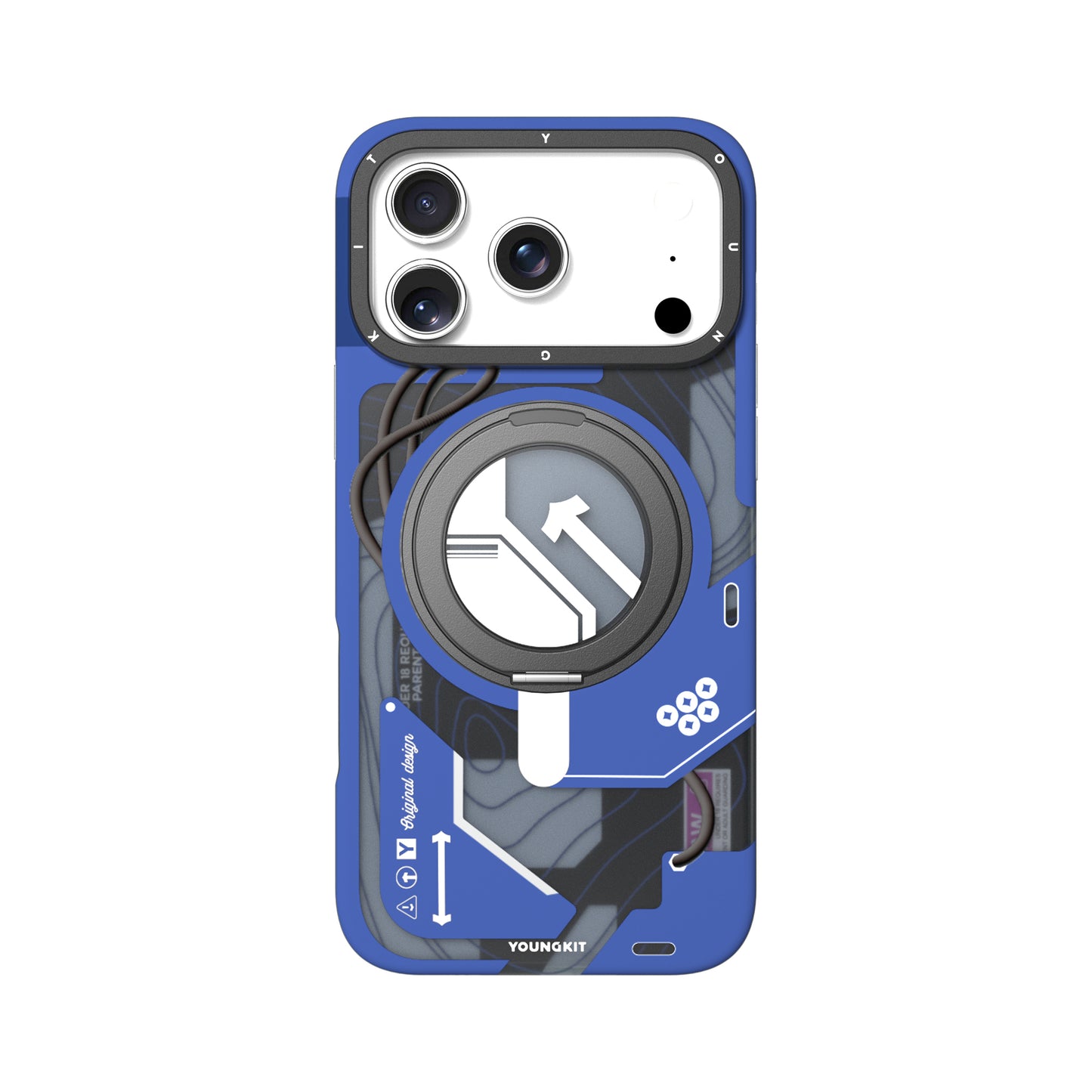 Cyberpunk Case con Soporte Magnético de 360° Azul | Case iPhone 17 Pro Max | Youngkit