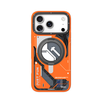 Cyberpunk Case con Soporte Magnético de 360° Naranja | Case iPhone 17 Pro Max | Youngkit
