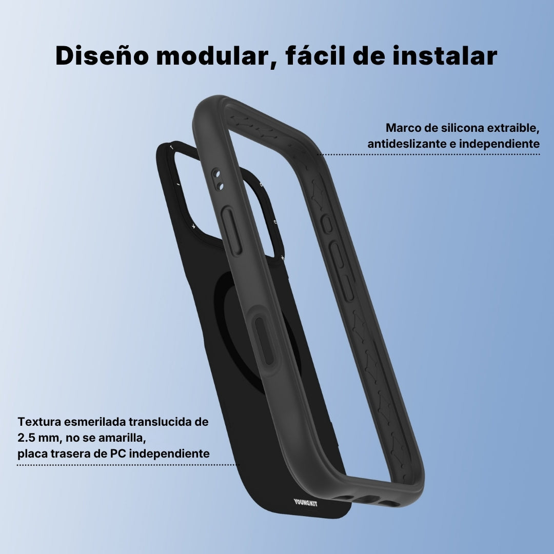 Dinamic II Color Full Negro | Case iPhone 17 Pro y 17 Pro Max | Youngkit
