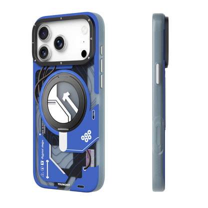 Cyberpunk Case con Soporte Magnético de 360° Azul | Case iPhone 17 Pro Max | Youngkit