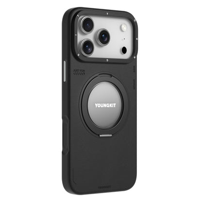 Tech Leather Negro Con Soporte Magnetico de 360° | Case iPhone 17 Pro Max | Youngkit