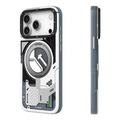 Cyberpunk Case con Soporte Magnético de 360° Blanco | Case iPhone 17 Pro Max | Youngkit