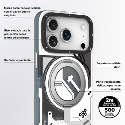 Cyberpunk Case con Soporte Magnético de 360° Blanco | Case iPhone 17 Pro Max | Youngkit