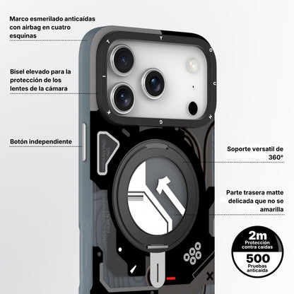 Cyberpunk Case con Soporte Magnético de 360° Negro | Case iPhone 17 Pro Max | Youngkit