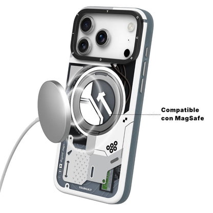 Cyberpunk Case con Soporte Magnético de 360° Blanco | Case iPhone 17 Pro Max | Youngkit