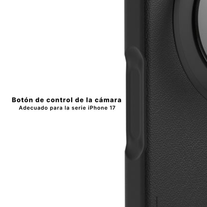 Tech Leather Negro Con Soporte Magnetico de 360° | Case iPhone 17 Pro Max | Youngkit