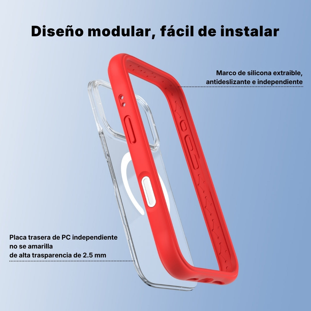 Dinamic II Clear Rojo | Case iPhone 17 Pro y 17 Pro Max | Youngkit