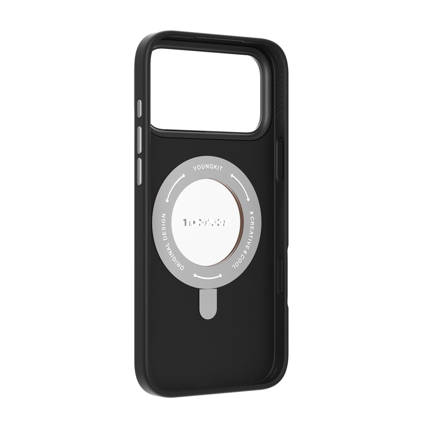 Tech Leather Negro Con Soporte Magnetico de 360° | Case iPhone 17 Pro Max | Youngkit